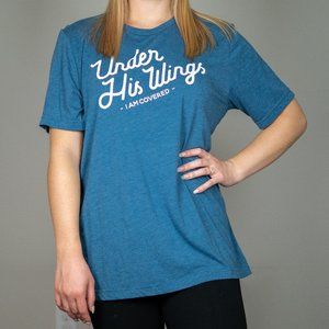 "Under His Wings I Am Covered" Christian Graphic Short Sleeve T-Shirt